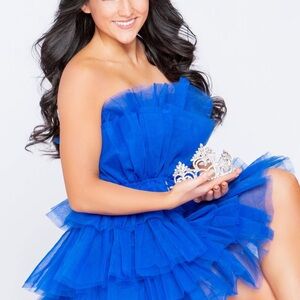 MARBLE Royal Blue Tulle Dress